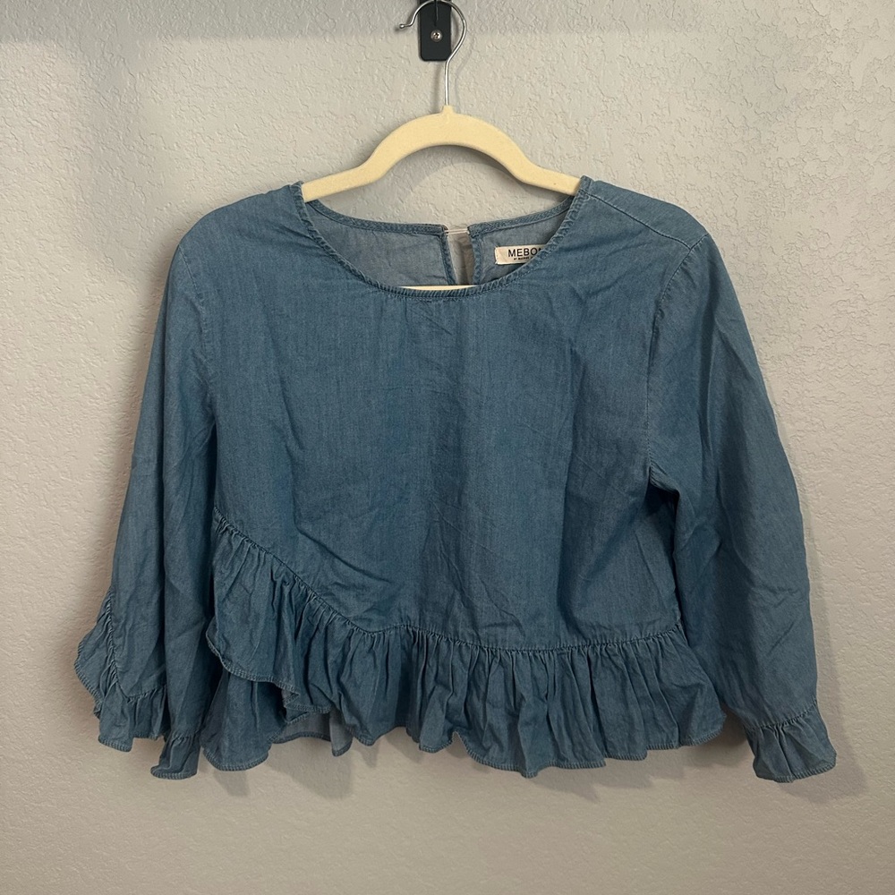 Mebon by Machine Jeans Denim/Linen-like Top
